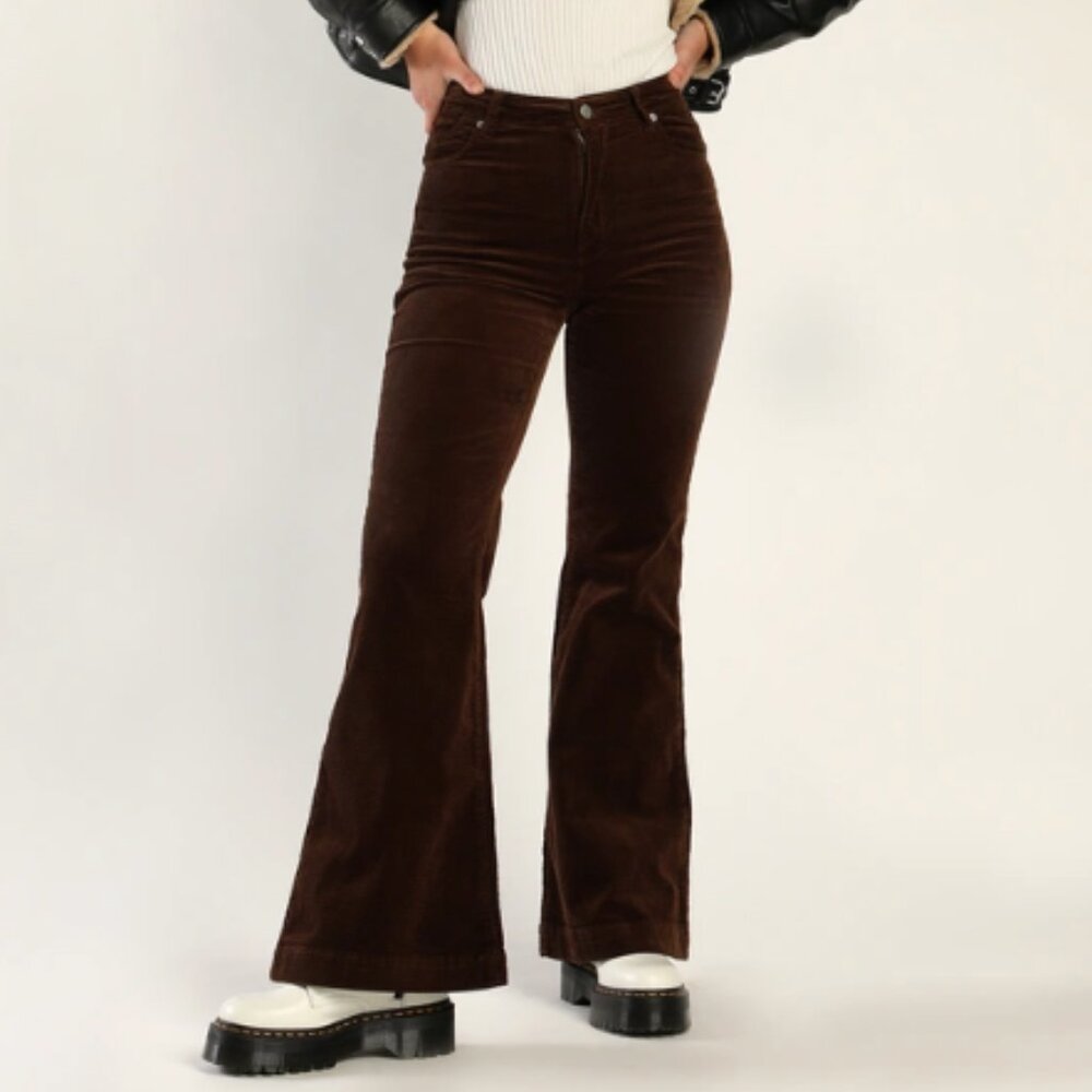 Rolla's Eastcoast Flare Cord Brown Size 28 AU 10